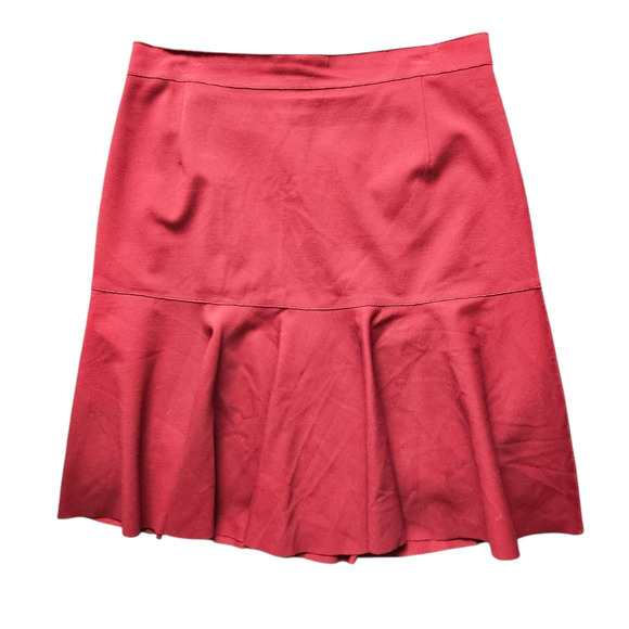 Akris Punto Flare Jersey Skirt Burgandy Red Size US 14 - Picture 6 of 10